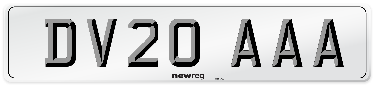 DV20 AAA Number Plate from New Reg
